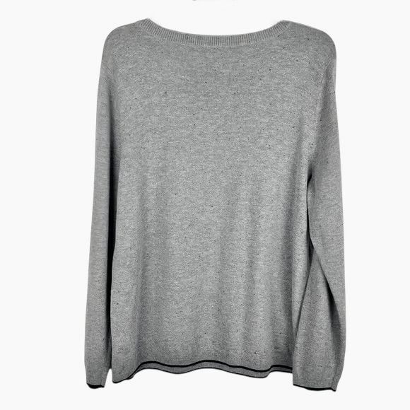 TALBOTS Holiday Sweater 2X Gray Puppy Stocking Stuffer Rainbow Confetti - Picture 2 of 5